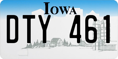 IA license plate DTY461