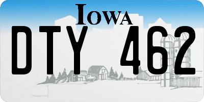 IA license plate DTY462