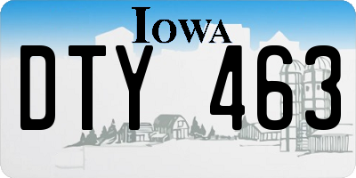 IA license plate DTY463