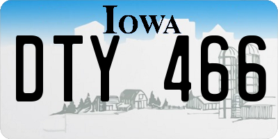 IA license plate DTY466