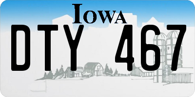 IA license plate DTY467