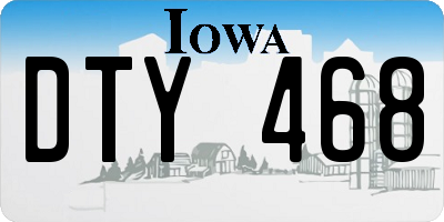 IA license plate DTY468