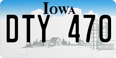 IA license plate DTY470