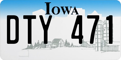 IA license plate DTY471