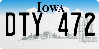 IA license plate DTY472