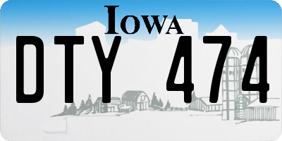 IA license plate DTY474