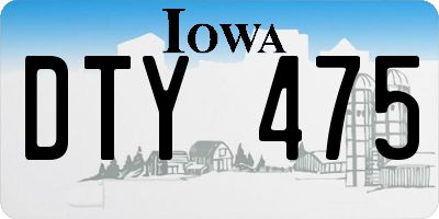 IA license plate DTY475