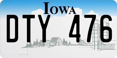 IA license plate DTY476
