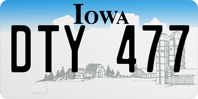 IA license plate DTY477