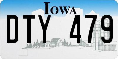 IA license plate DTY479