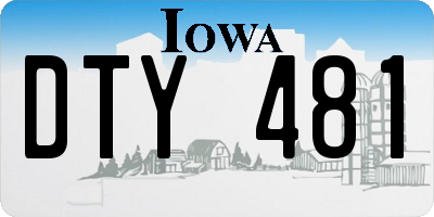 IA license plate DTY481