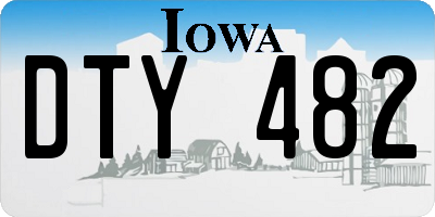 IA license plate DTY482