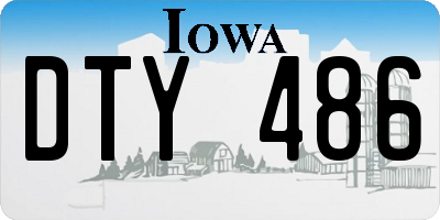 IA license plate DTY486