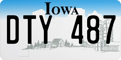 IA license plate DTY487