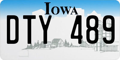 IA license plate DTY489