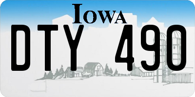 IA license plate DTY490