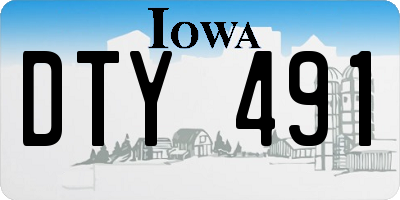 IA license plate DTY491