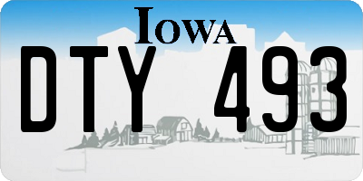 IA license plate DTY493