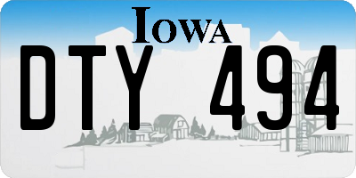 IA license plate DTY494