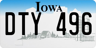 IA license plate DTY496