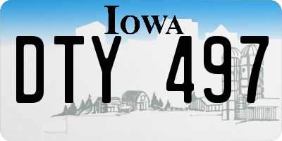 IA license plate DTY497