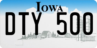 IA license plate DTY500