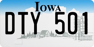 IA license plate DTY501