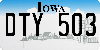 IA license plate DTY503