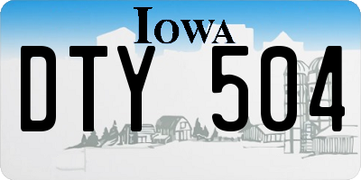IA license plate DTY504