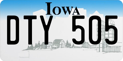 IA license plate DTY505