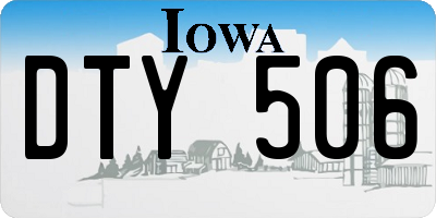 IA license plate DTY506