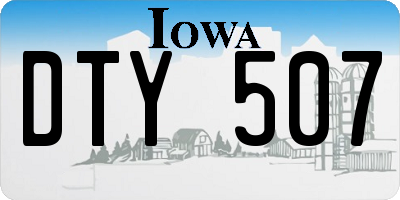 IA license plate DTY507