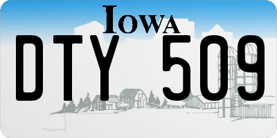 IA license plate DTY509