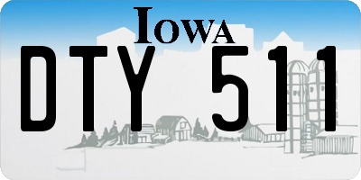 IA license plate DTY511