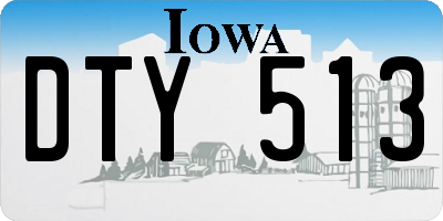 IA license plate DTY513