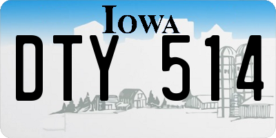 IA license plate DTY514
