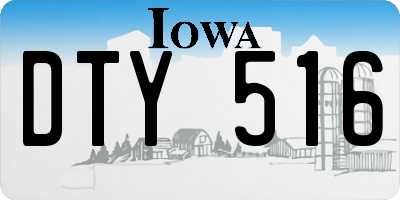 IA license plate DTY516