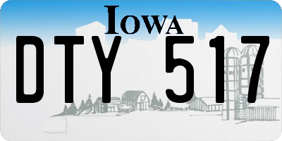 IA license plate DTY517