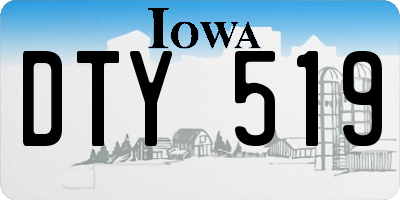 IA license plate DTY519