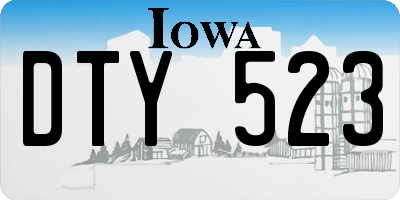 IA license plate DTY523