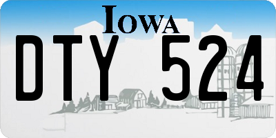 IA license plate DTY524