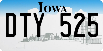 IA license plate DTY525