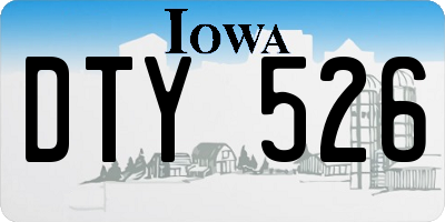 IA license plate DTY526
