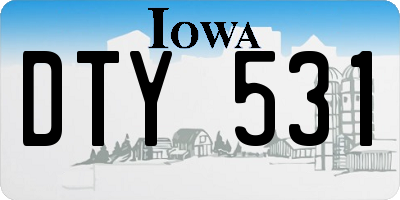 IA license plate DTY531