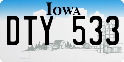 IA license plate DTY533