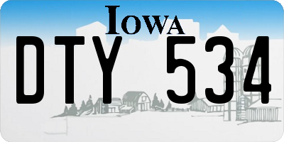 IA license plate DTY534