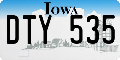 IA license plate DTY535