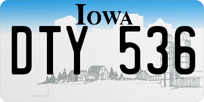 IA license plate DTY536