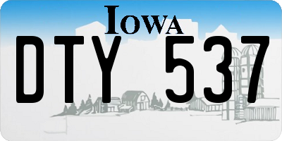 IA license plate DTY537