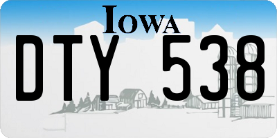 IA license plate DTY538